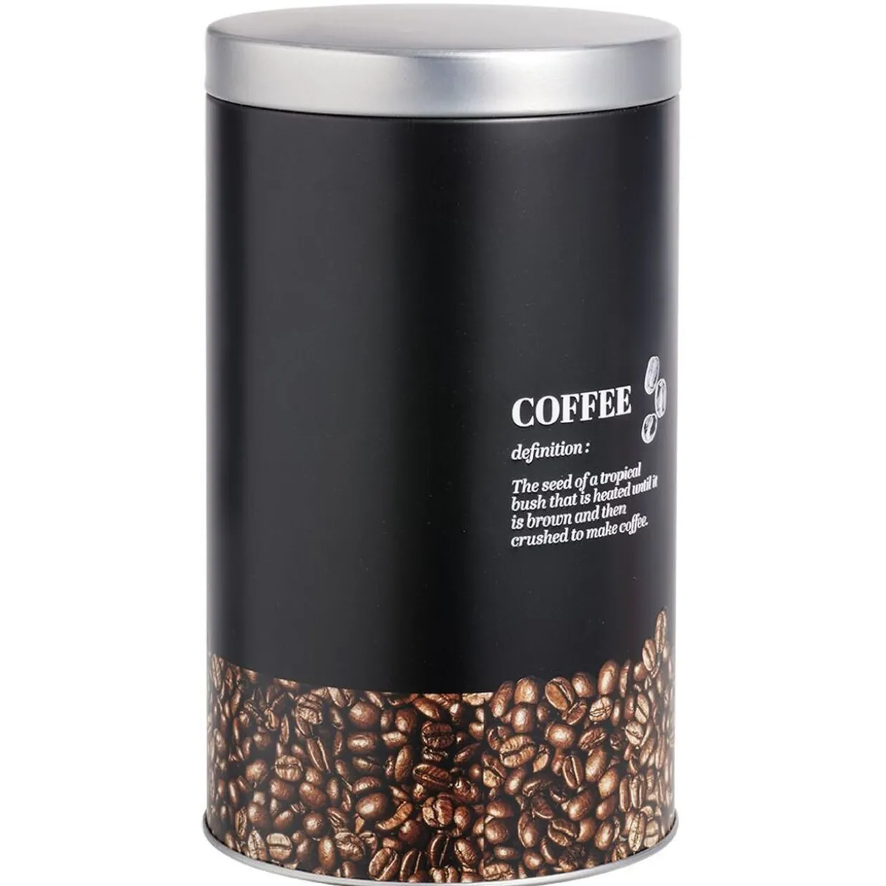 Boîte pour grains de café en métal - Ø10,8xH18,5cm