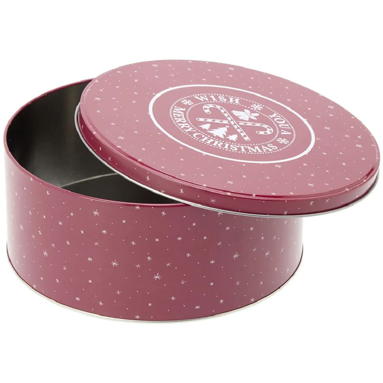 Boîte ronde en métal pour gâteaux de Noël
