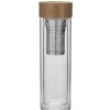 Bouteille à thé en verre et bambou naturel