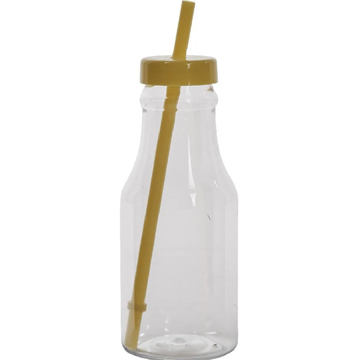 Bouteille en plastique avec paille colorée x10