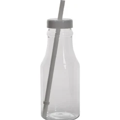 Bouteille en plastique avec paille colorée x10
