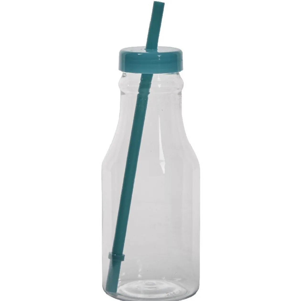 Bouteille en plastique avec paille colorée x10