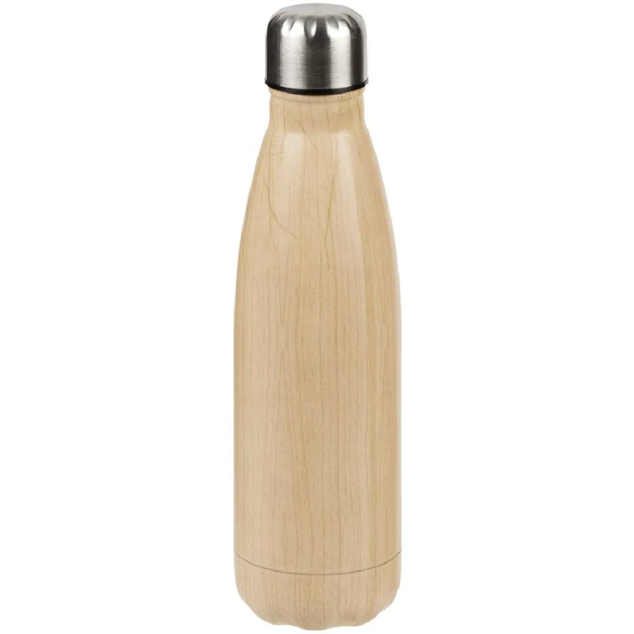 Bouteille isotherme inox effet bois marron 500ml