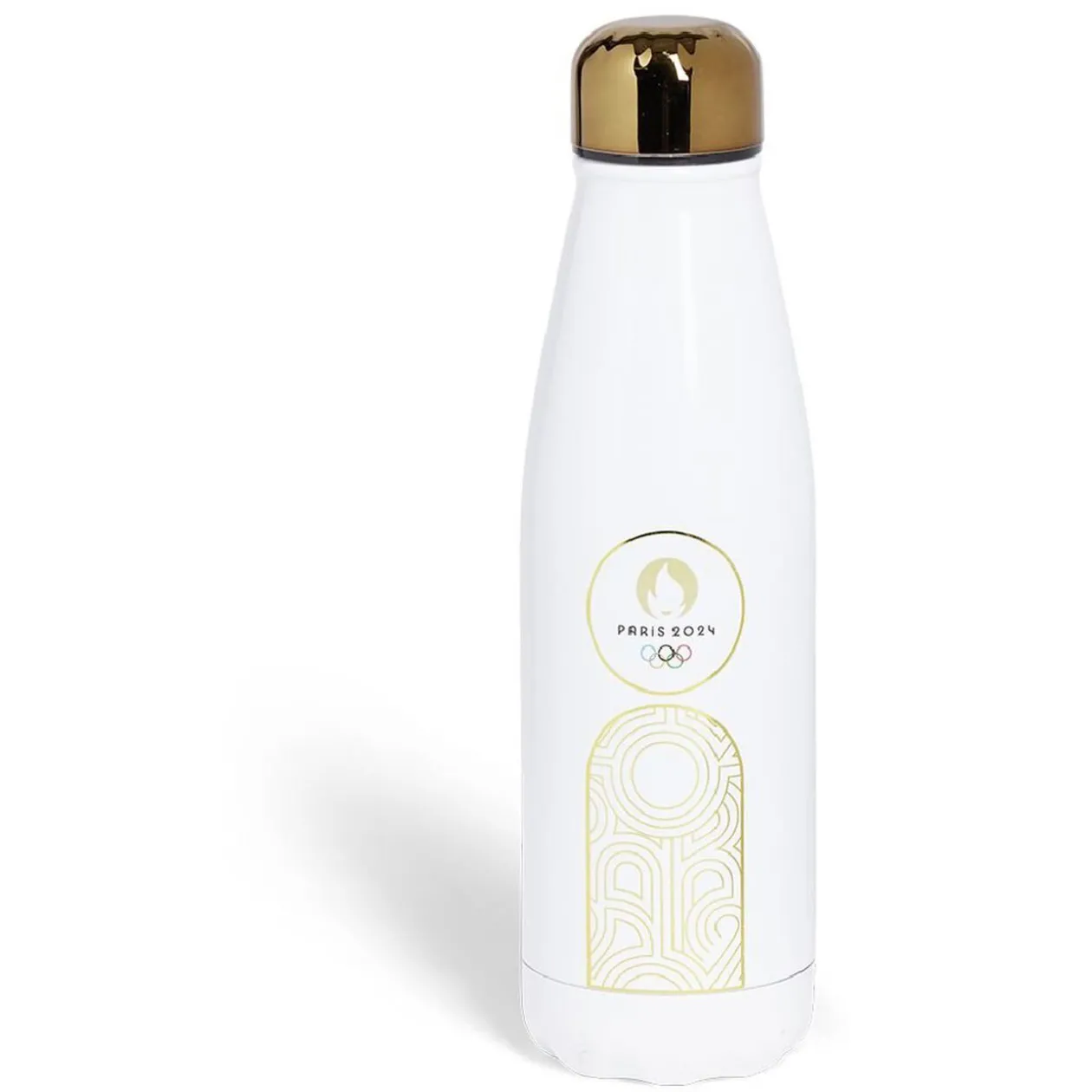 Bouteille isotherme métal et plastique blanc JO Paris 2024 50cL