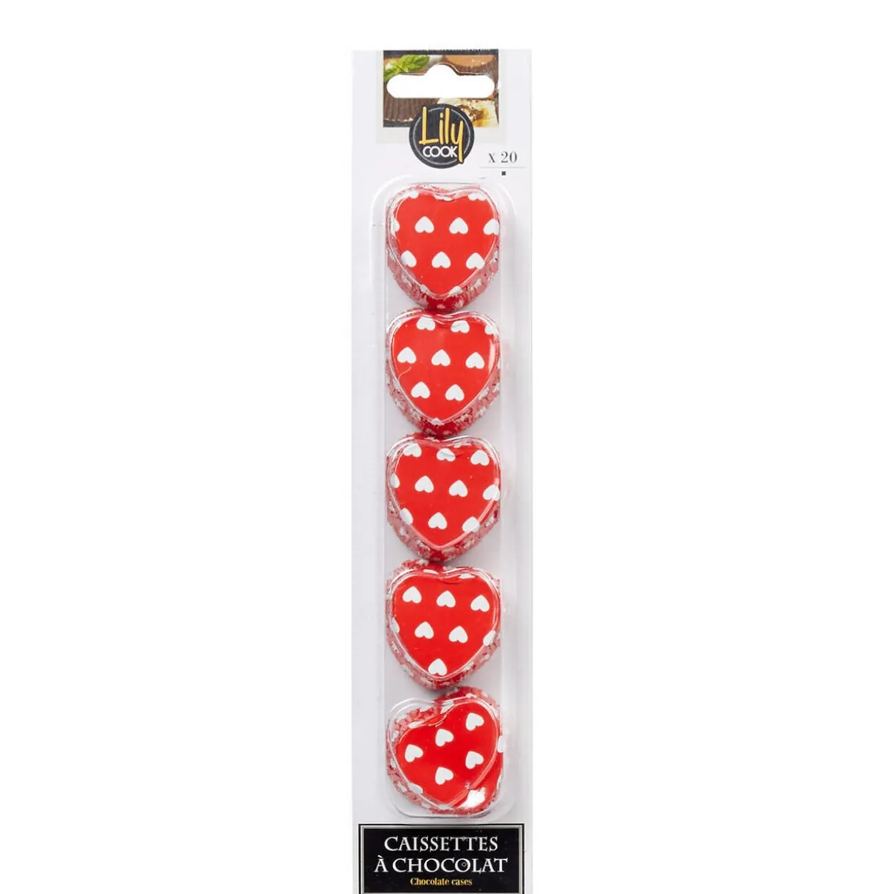 Caissette à chocolat forme coeur x20