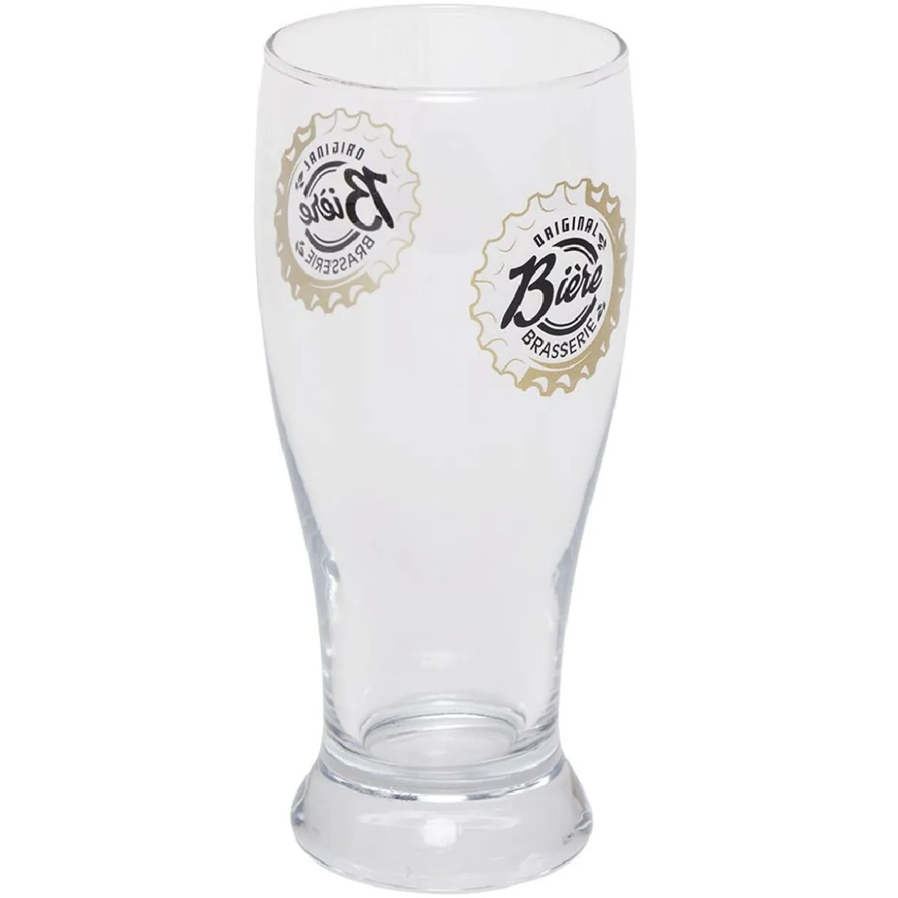 Chope à bière en verre transparent avec inscription 48 cl x2