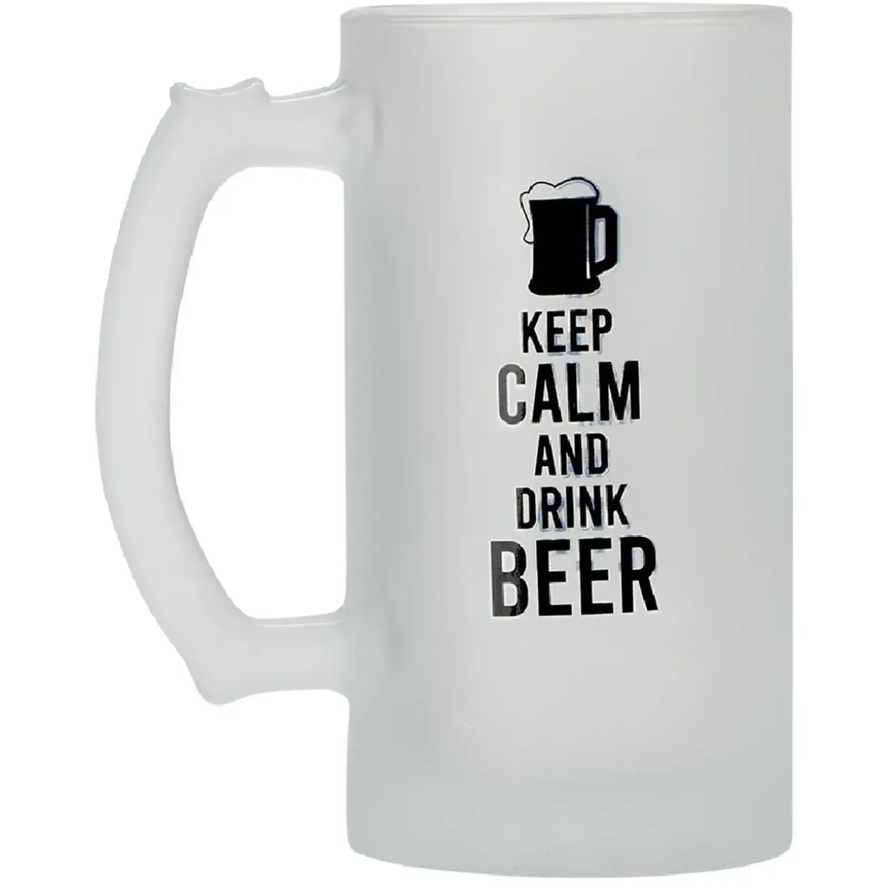Chope de bière en verre imprimé humour