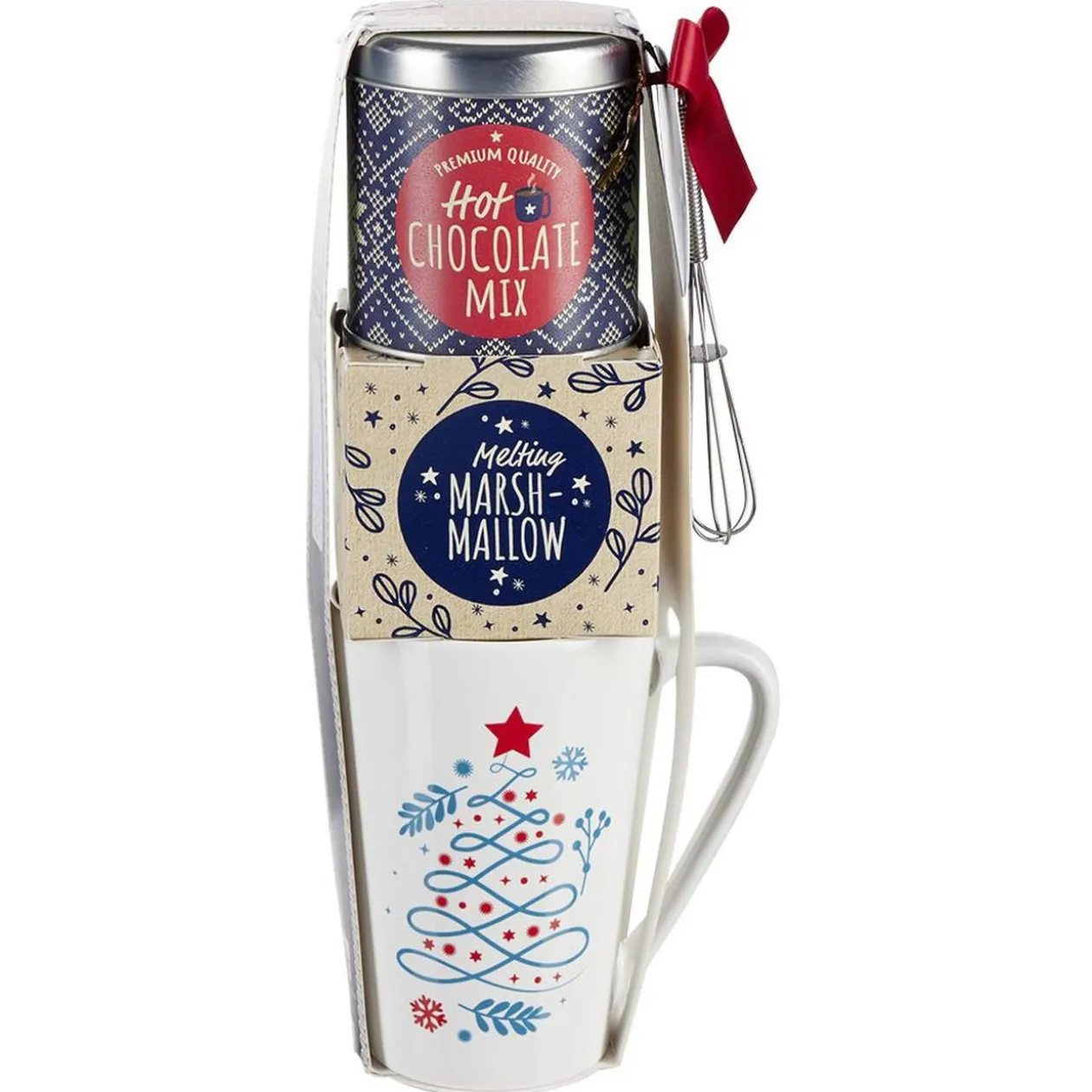 Coffret Mug XXL avec boisson et gourmandises Noël Scandinave