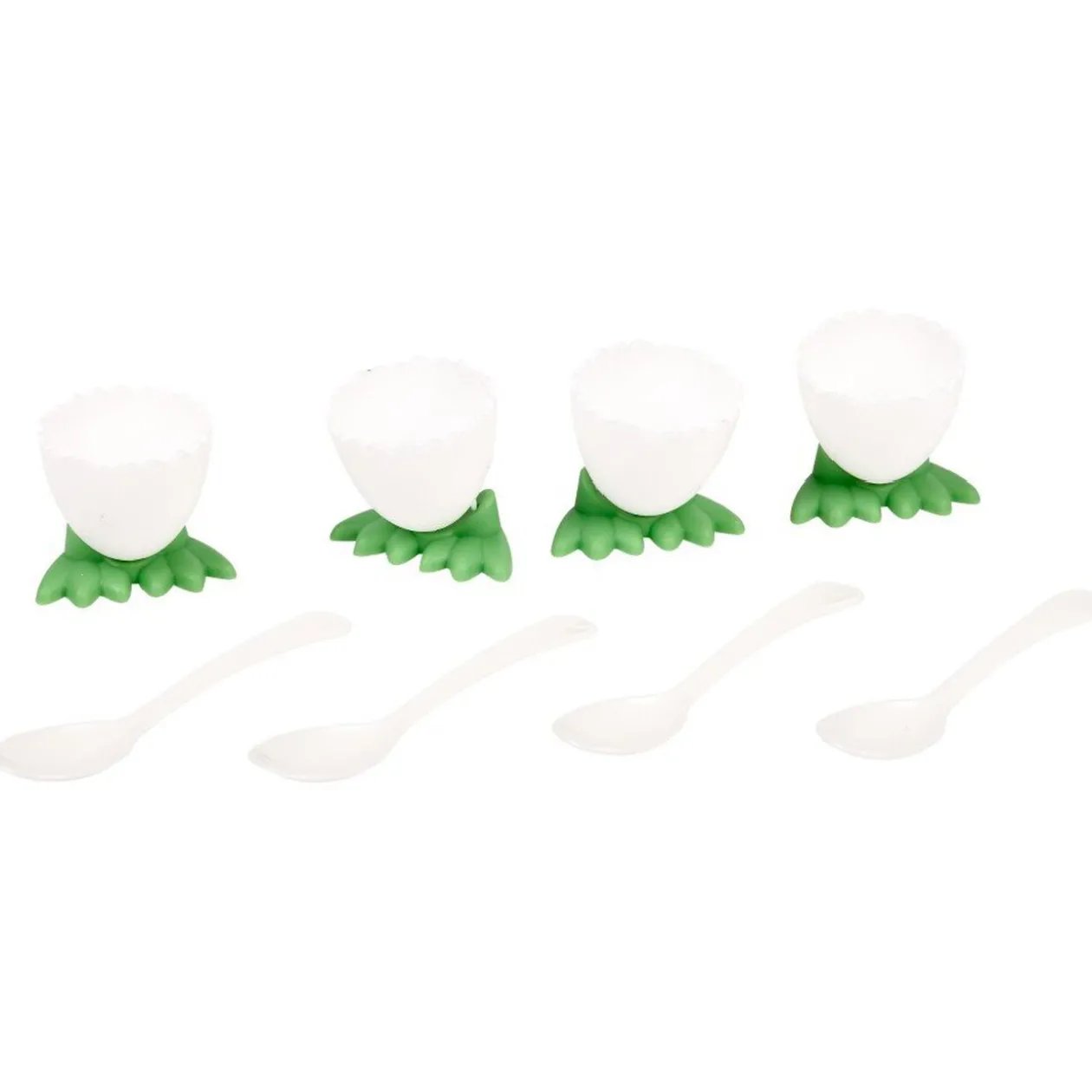 Coquetier en plastique forme oeuf x4