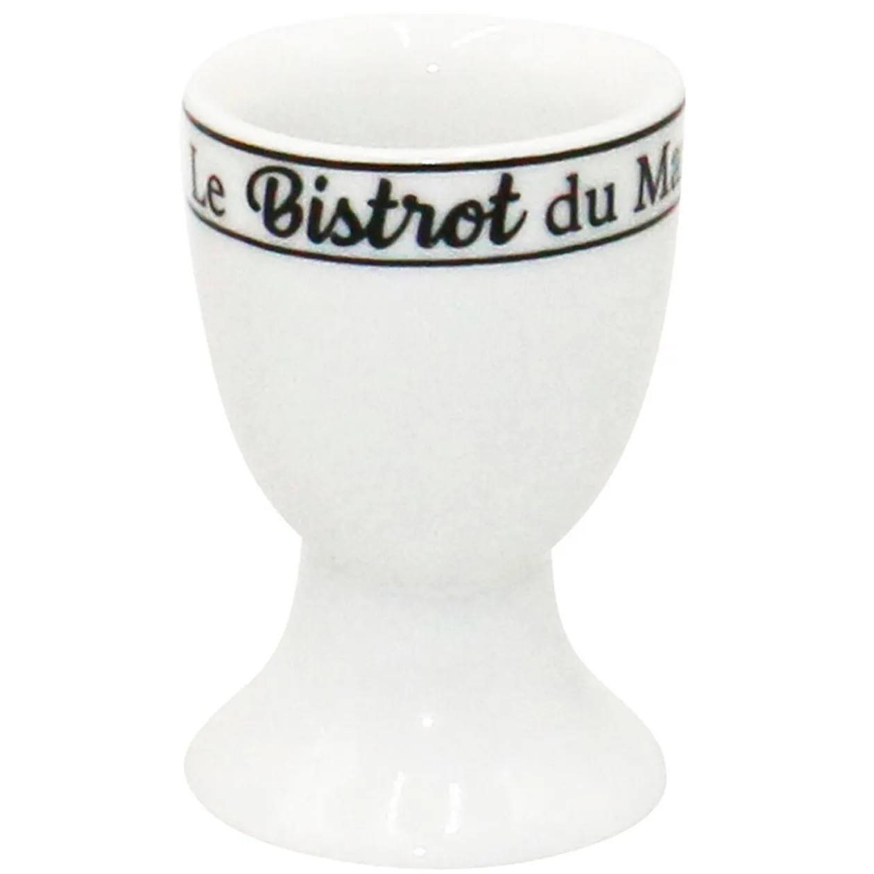 Coquetier inscription Le Bistrot du Marché noir et blanc