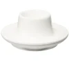 Coquetier rond blanc en dolomite Ø5xH2,3cm