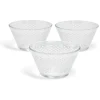 Coupe à dessert verre écaille relief transparent x3