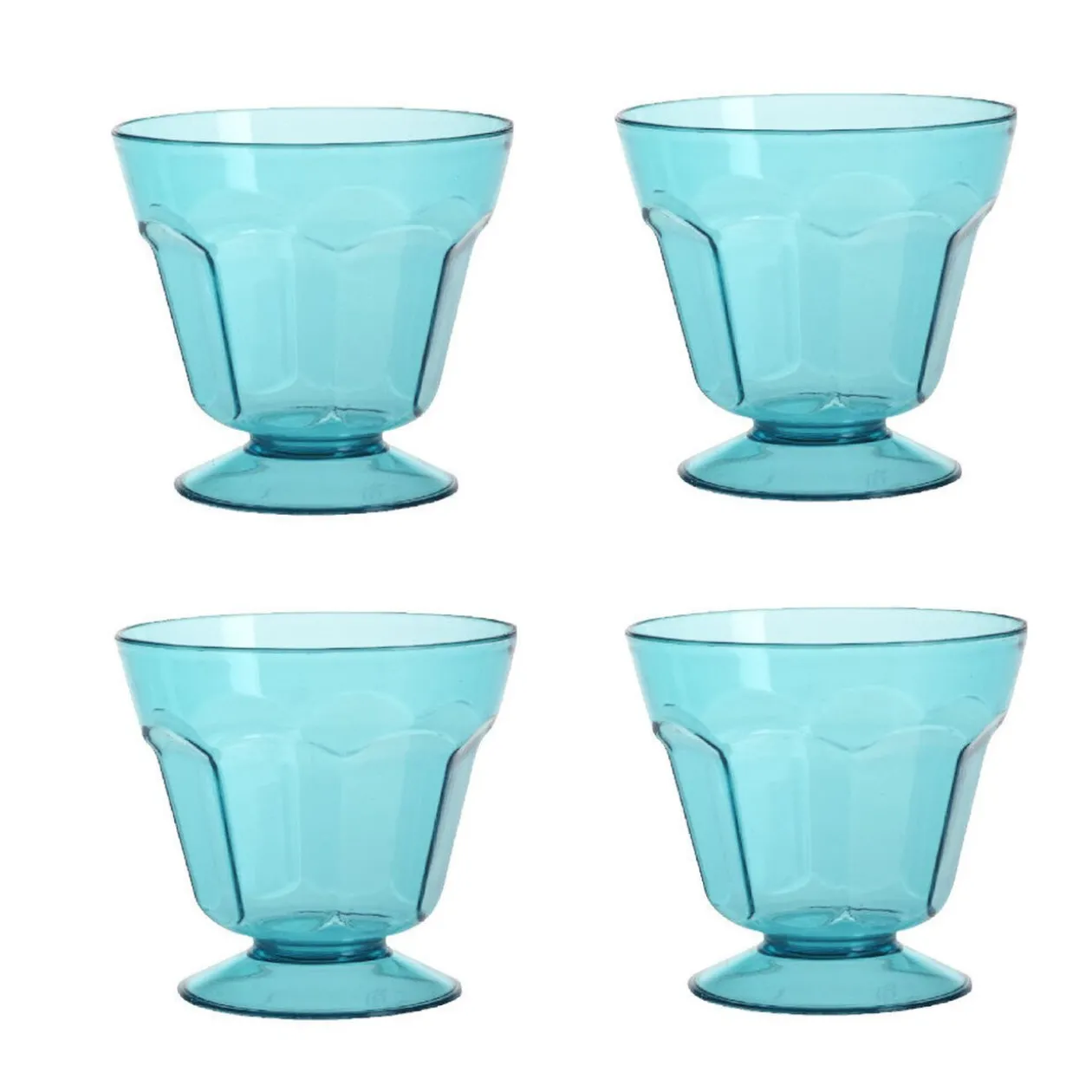 Coupe à glace plastique bleue x4
