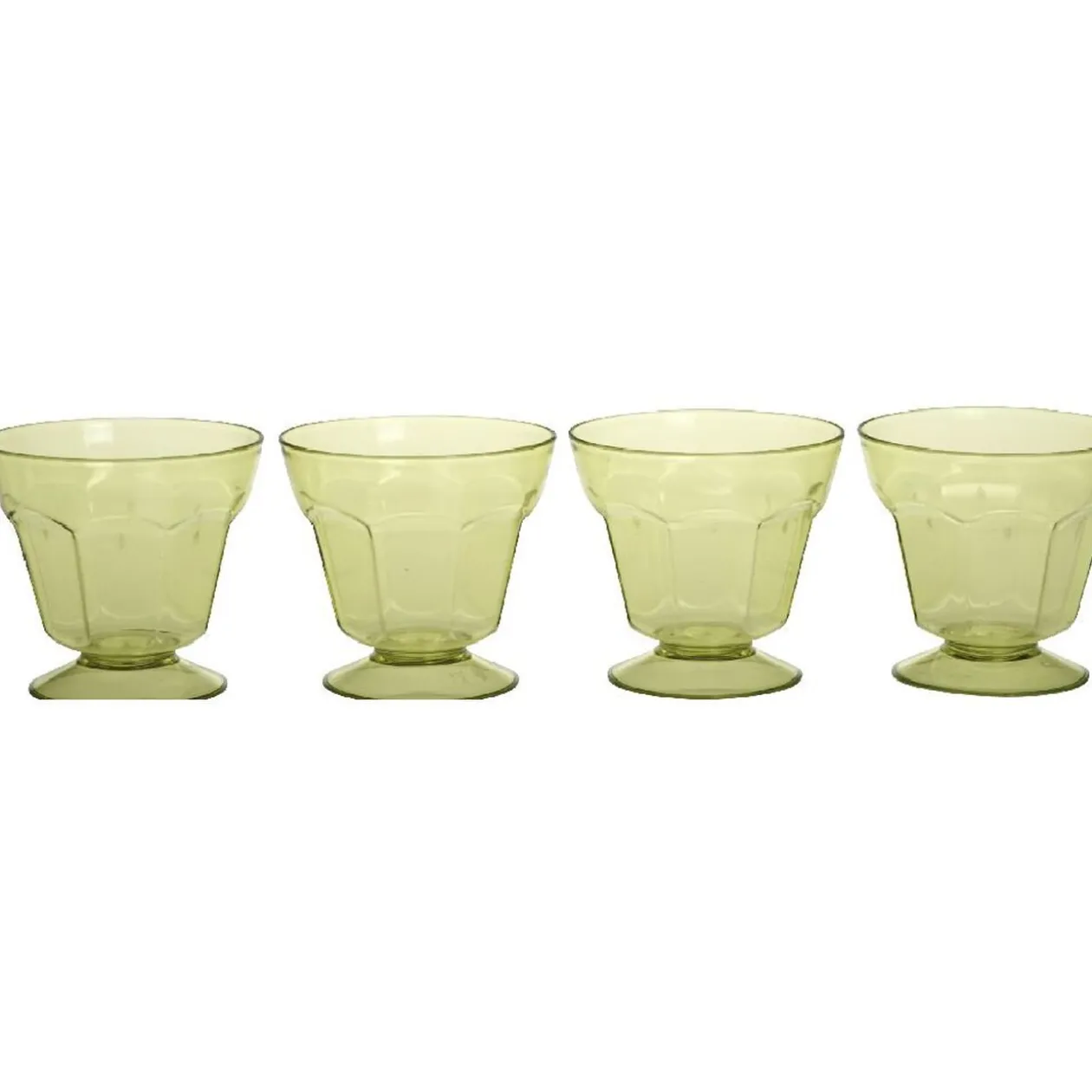 Coupe à glace plastique verte x4