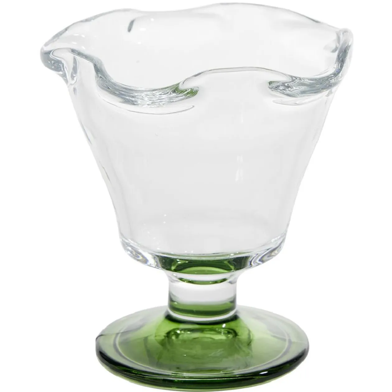 Coupelle à glace en verre avec pied coloré Ø10,6xH11,7cm