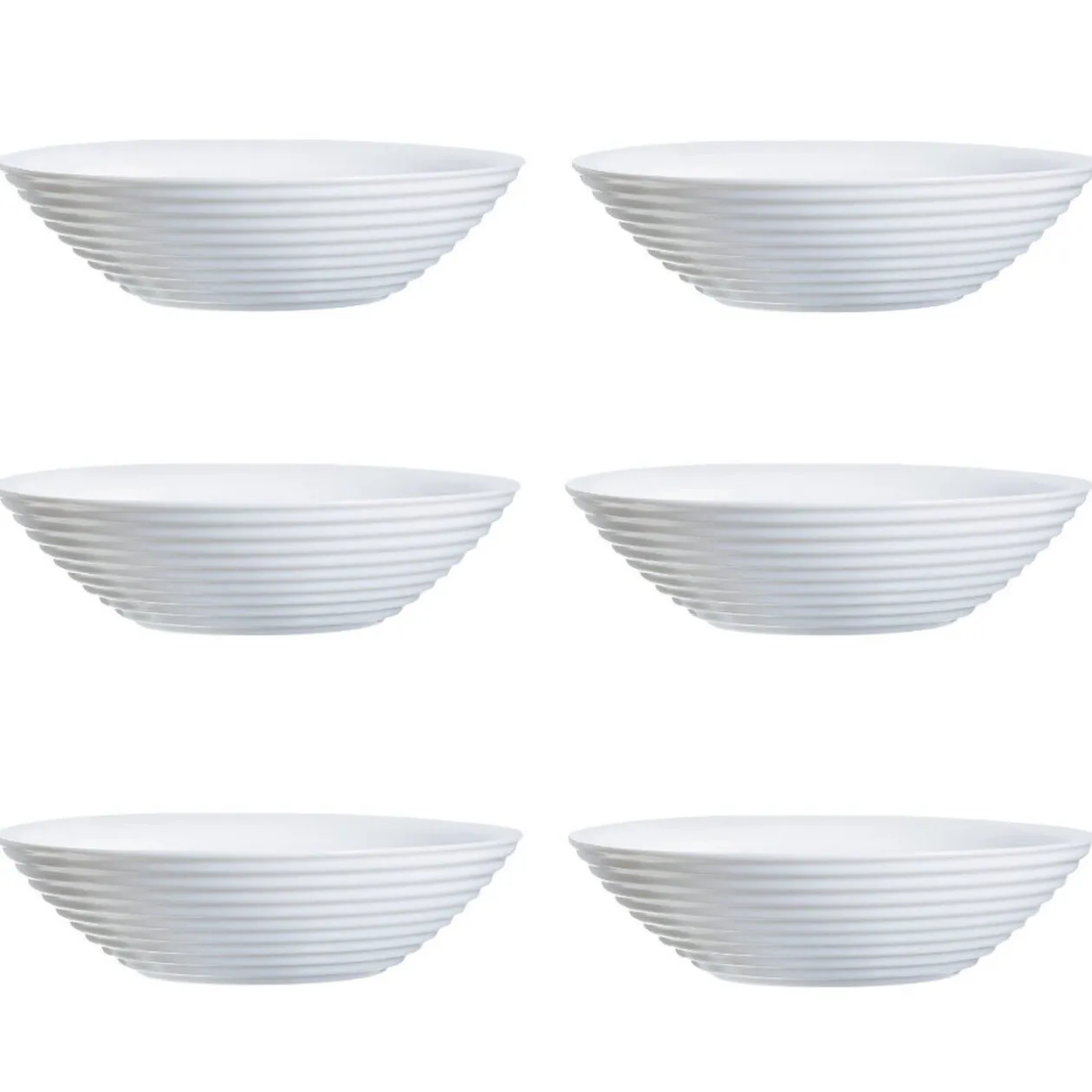Coupelle blanche Harena bord ligne en relief x6