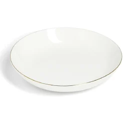 Coupelle ronde blanc et doré Ø20cm porcelaine