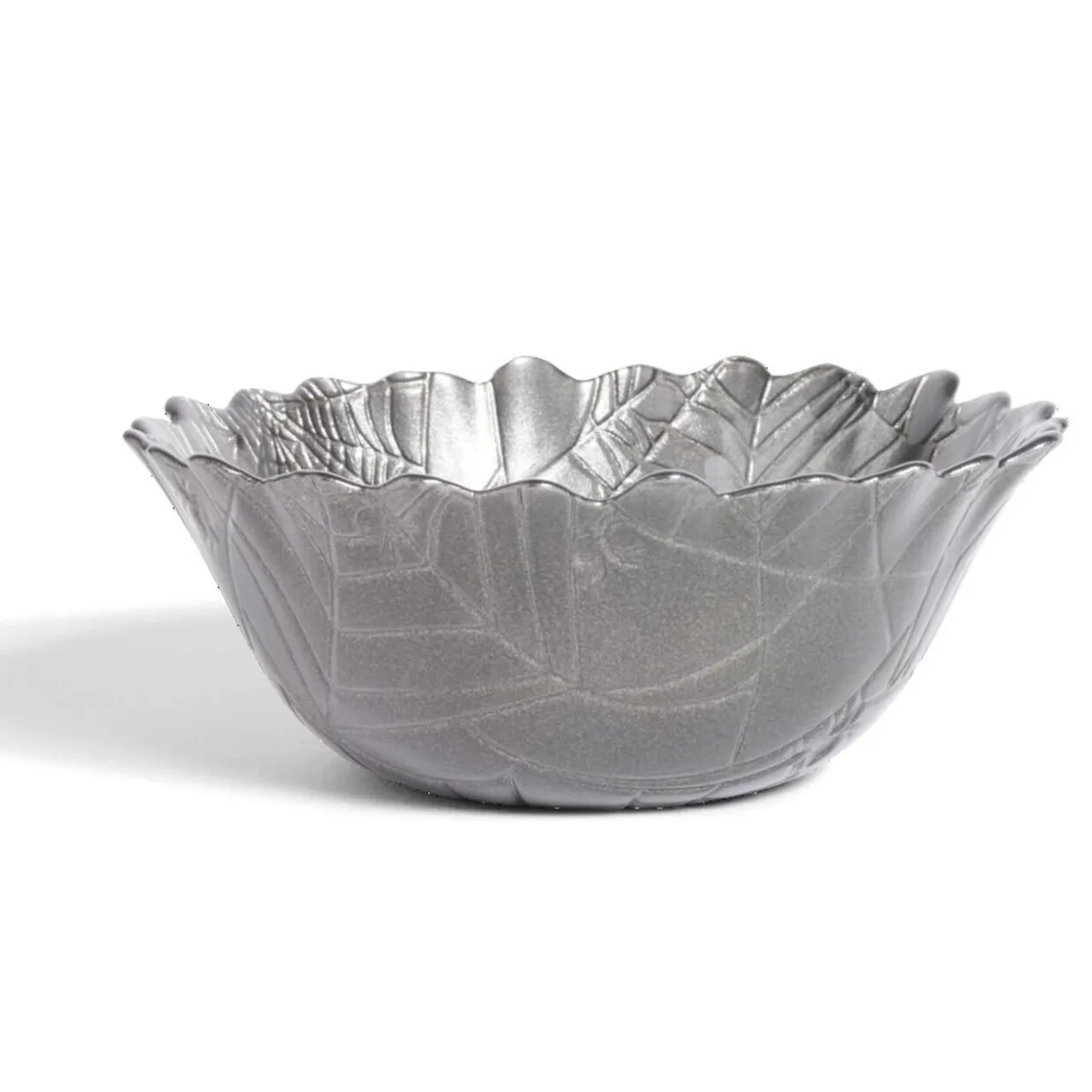 Coupelle ronde en verre design feuille gris Halloween Ø15cm