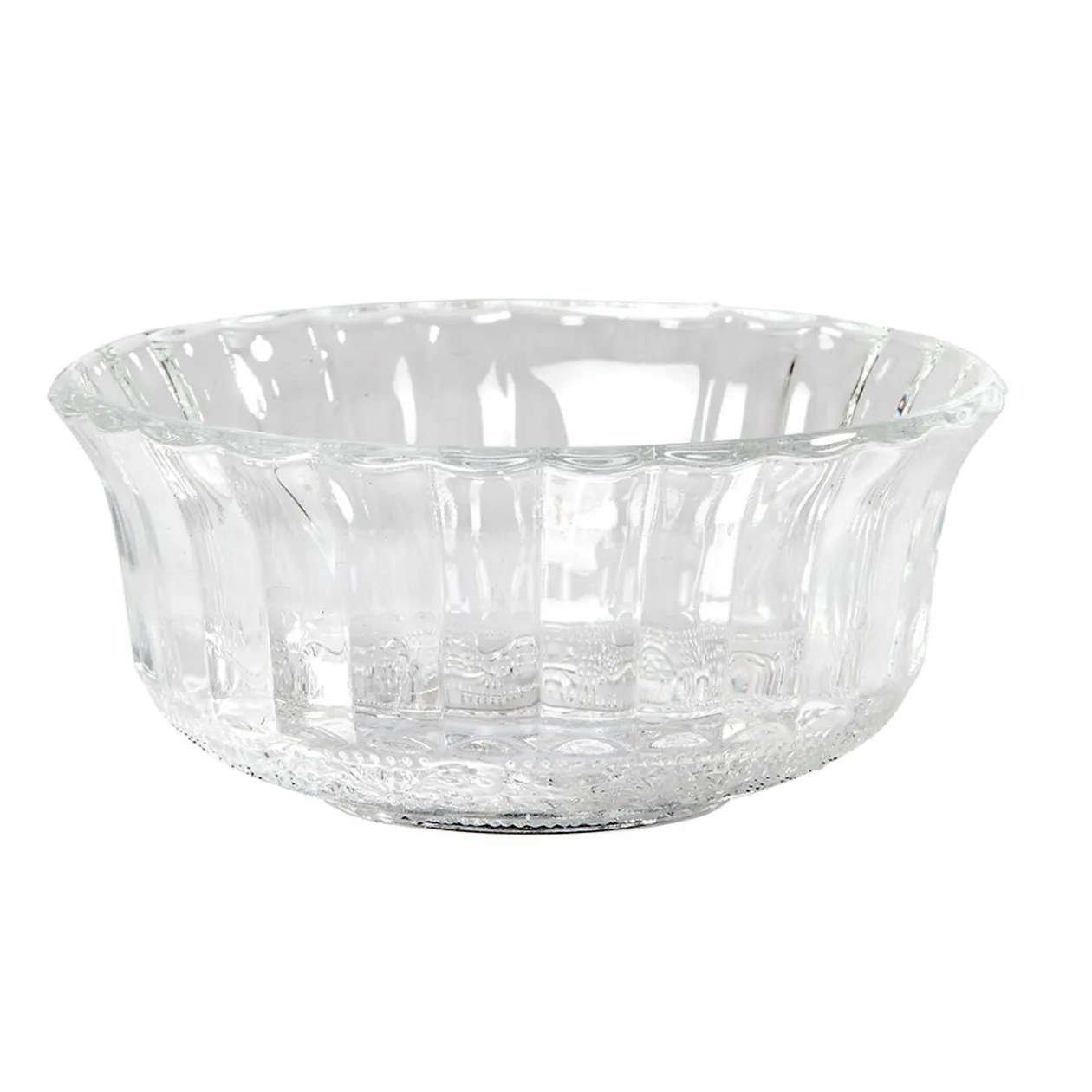 Coupelle transparente en verre ciselé