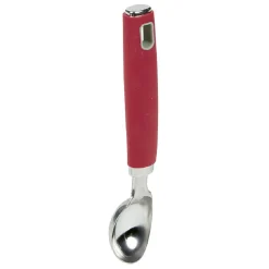Cuillère à glace inox avec manche en polypropylène rouge