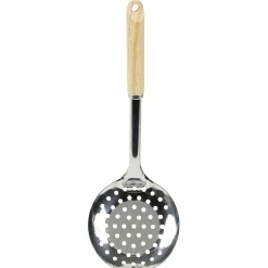 Écumoire en inox avec manche en bois