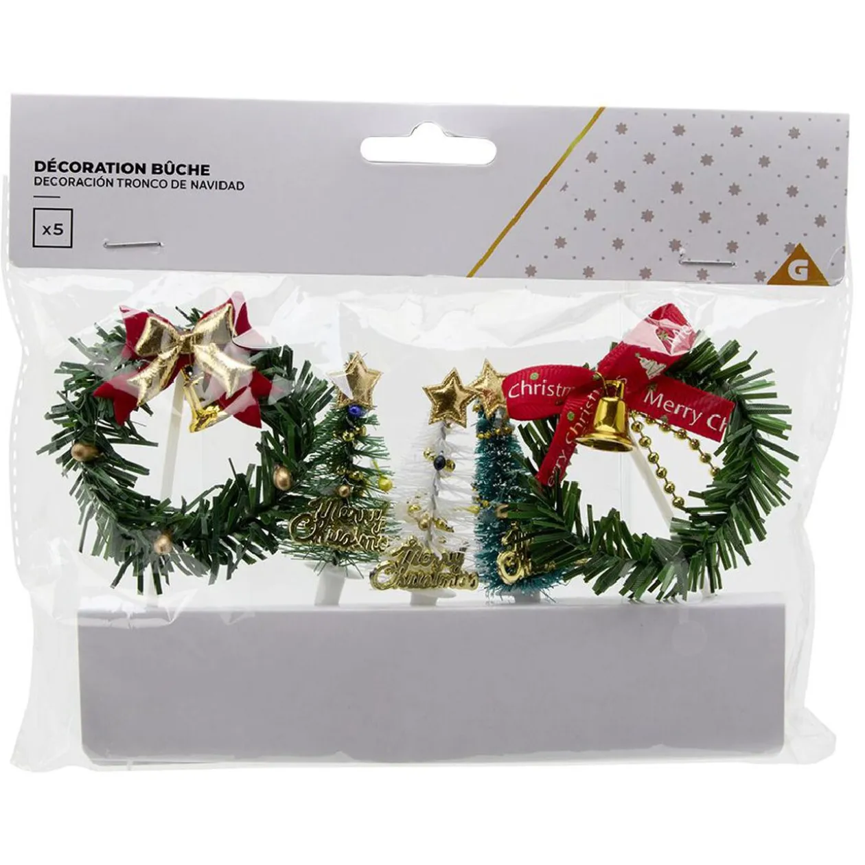 Décoration pour bûche de Noël x5