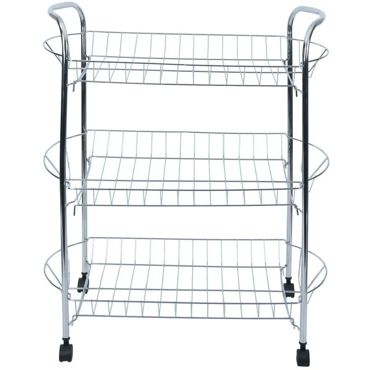 Desserte en métal gris 3 niveaux - L.51xl.26,5xH.57cm