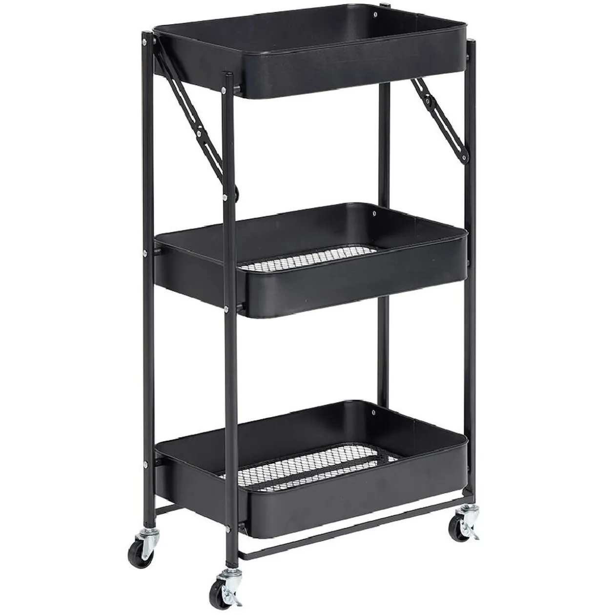 Desserte multi-usage pliable métal noir