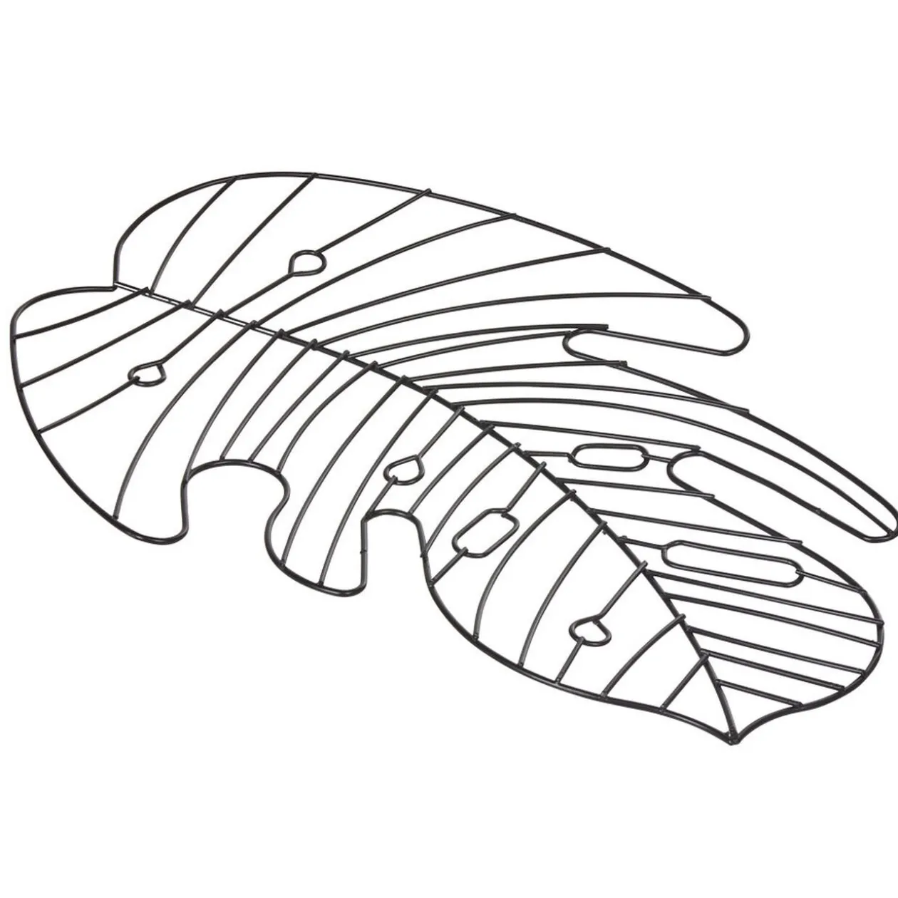 Dessous de plat noir en forme de feuille