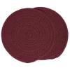 Dessous de plat rond coton rouge vert ou bleu x2