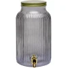 Distibuteur à boisson en verre strié noir 5,5L
