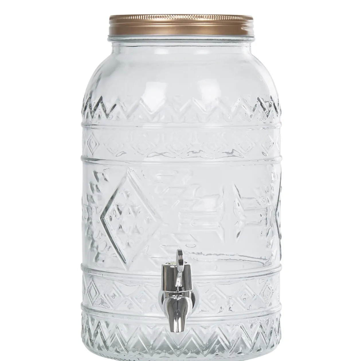 Distributeur de boissons fontaine transparent doré
