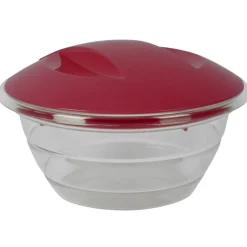 Essoreuse à salade 4 en 1 transparente et rouge