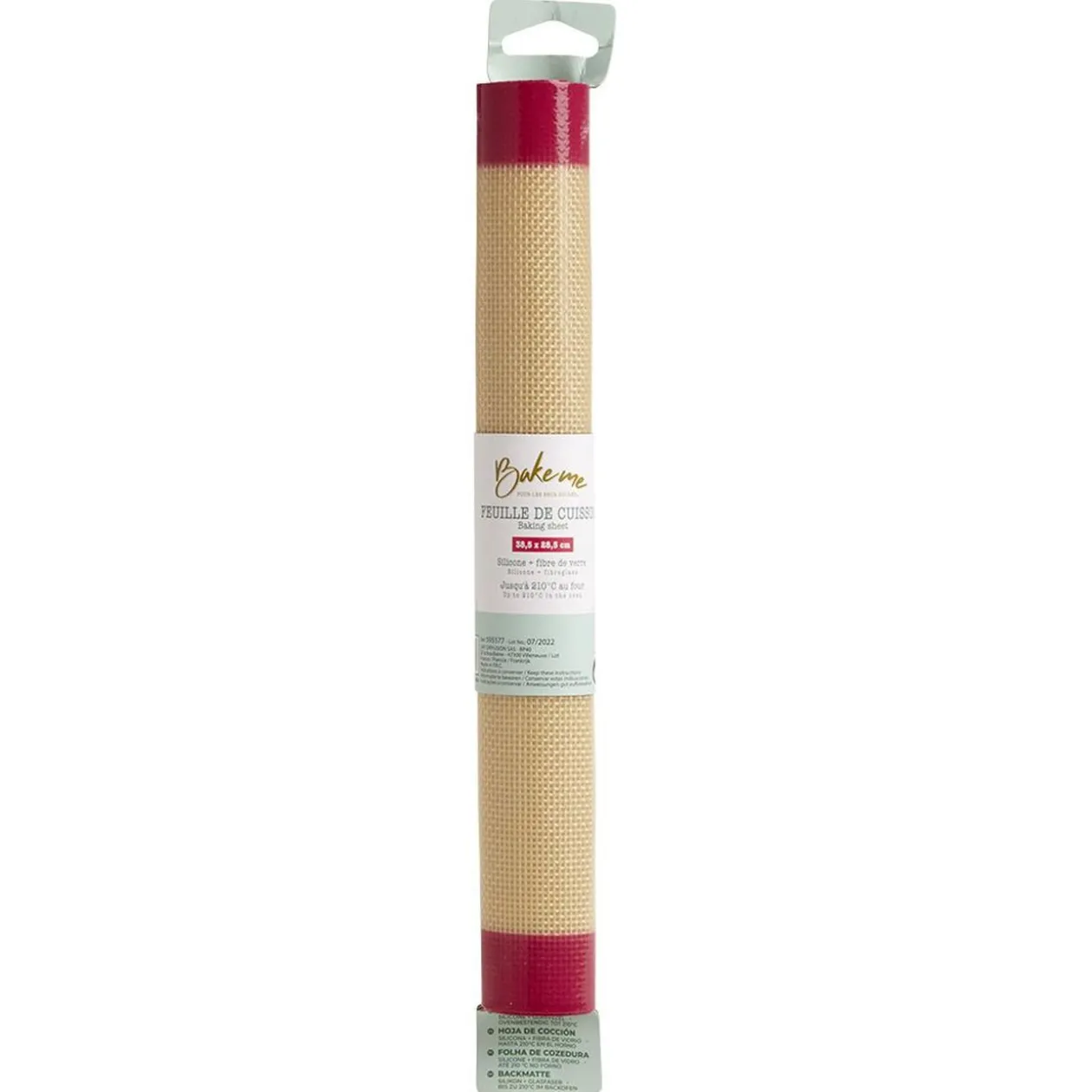Feuille de cuisson réutilisable en fibre de verre silicone rose