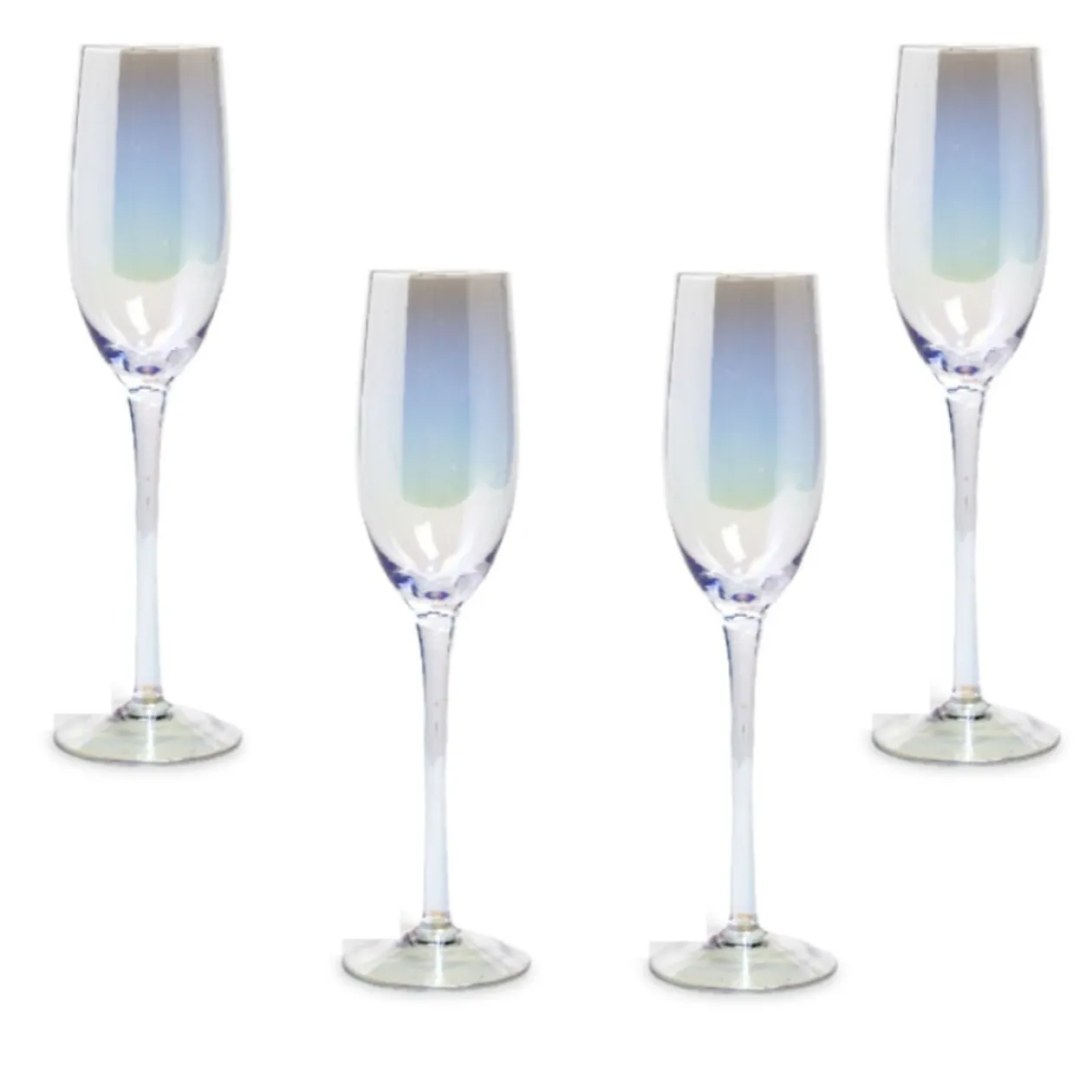 Flûte à champagne irisé collection Noël givré x4