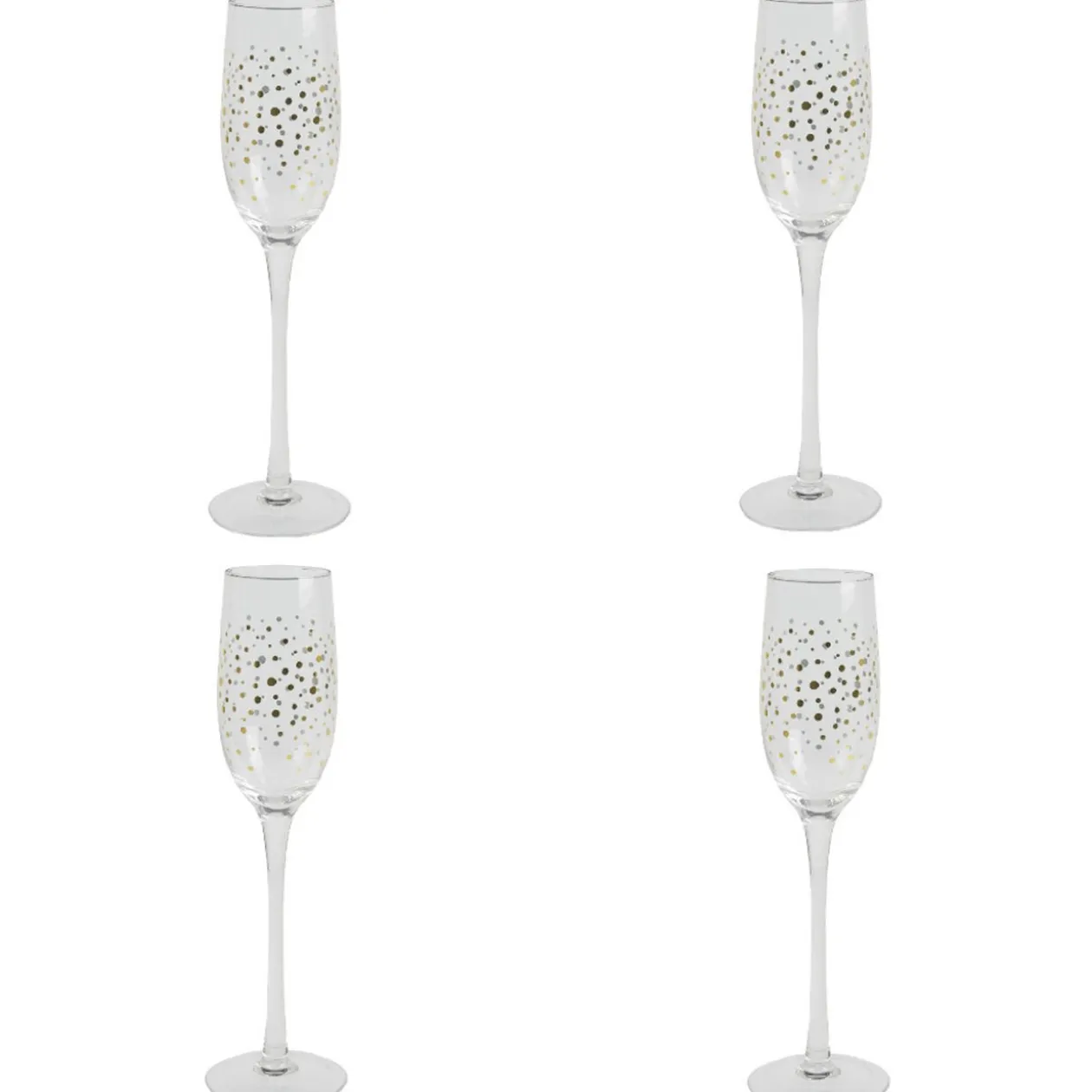 Flûte à champagne pois doré x4