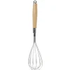 Fouet de cuisine en inox avec manche en bois