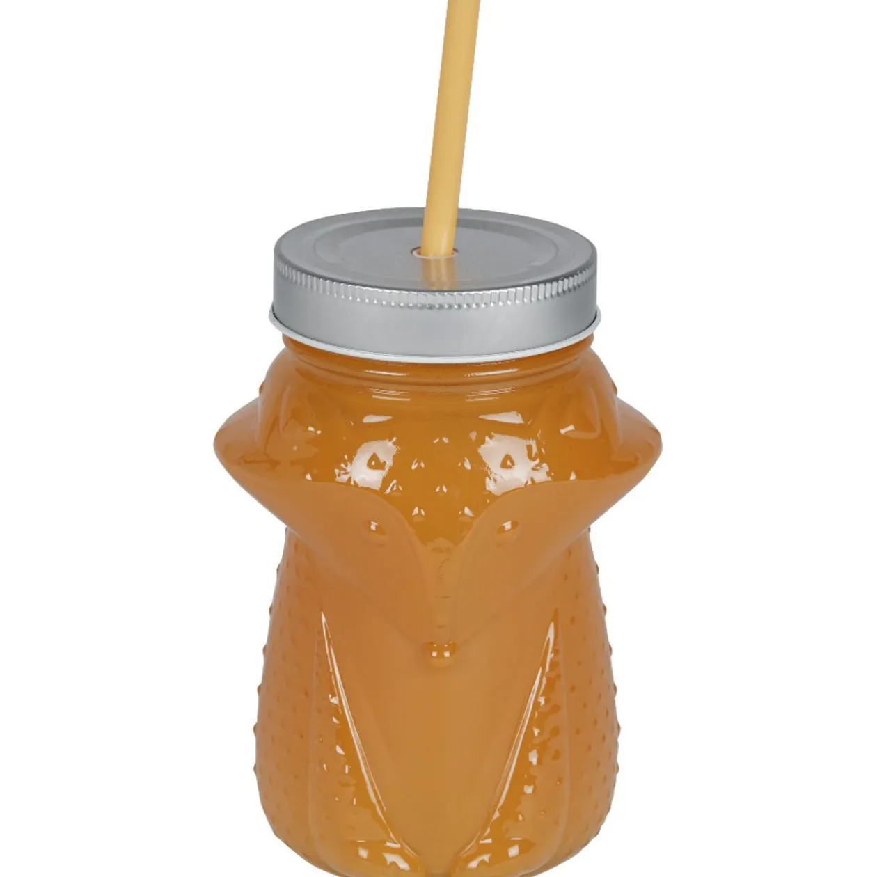 Gobelet animalier en verre + paille + couvercle