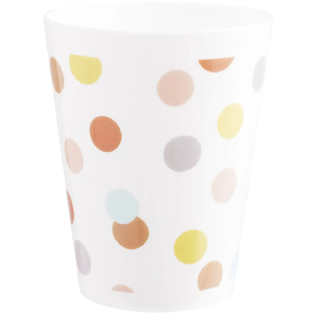 Gobelet en plastique décor pois multicolore