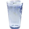 Gobelet en verre 400 ml avec paille décor givré