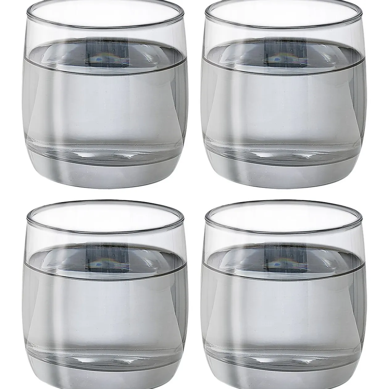 Gobelet en verre argenté x4