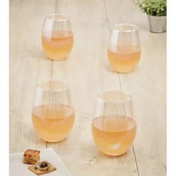 Gobelet en verre irisé ovale x4