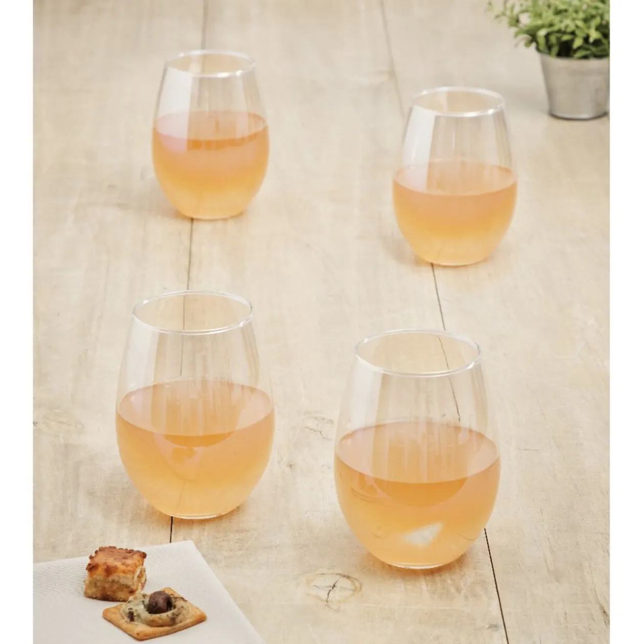 Gobelet en verre irisé ovale x4