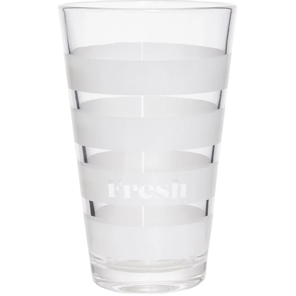 Gobelet haut verre transparent rayure horizontale blanche 30cl x3
