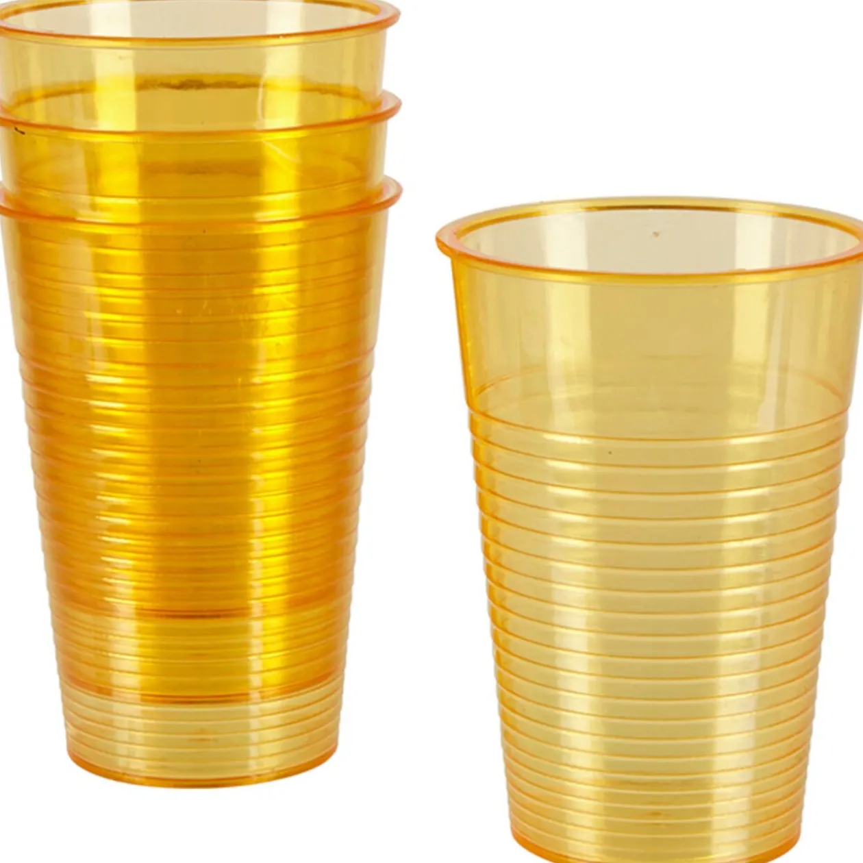 Gobelet plastique orange transparent x4