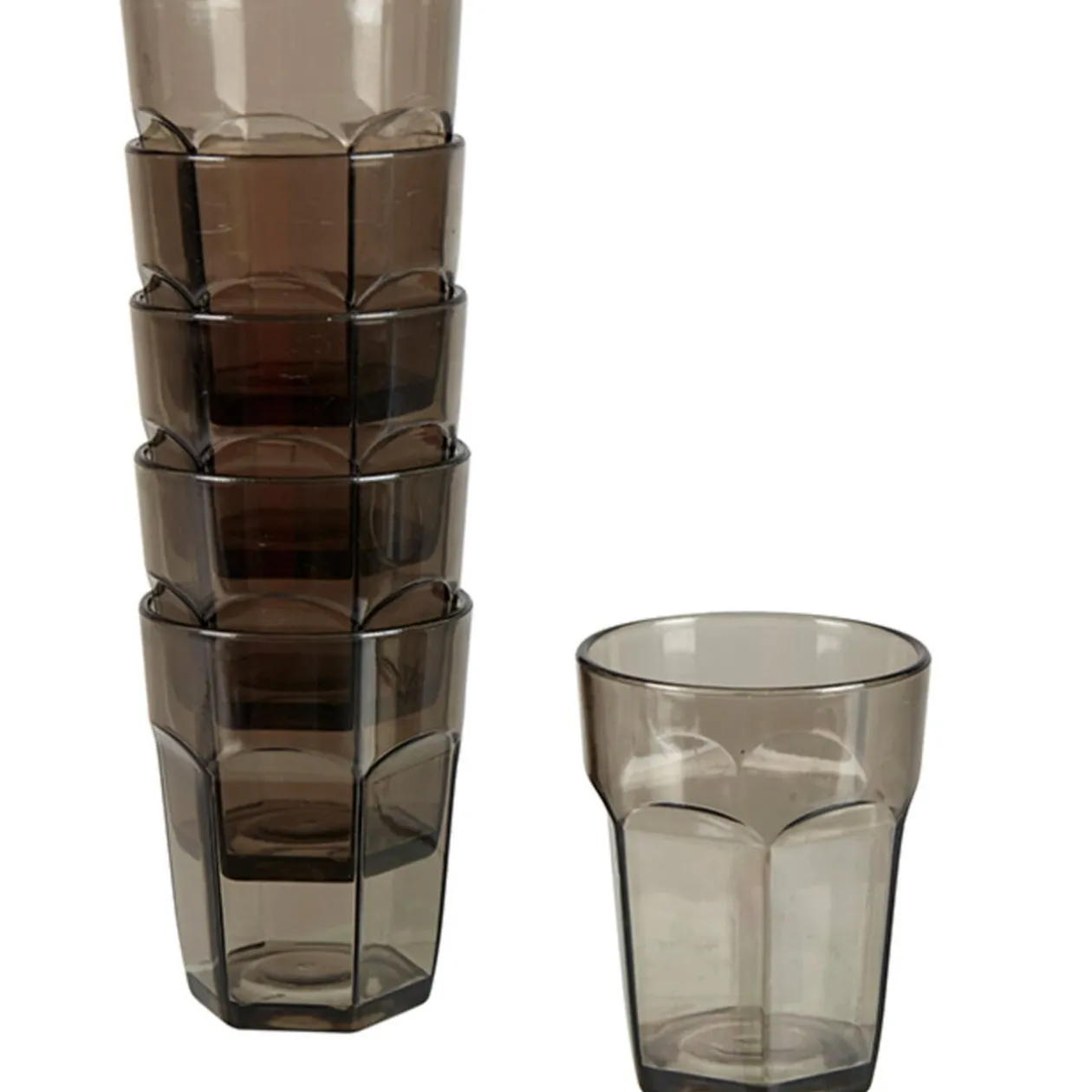 Gobelet plastique rigide noir transparent x6
