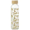 Gourde bouteille en verre avec bouchon bambou 500ml Ø6,5xH22cm