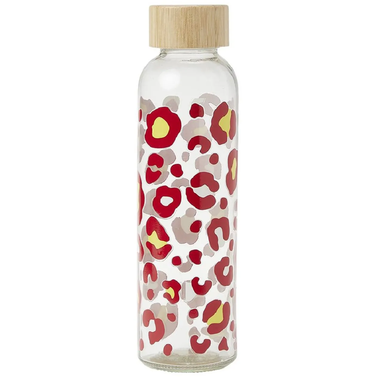 Gourde bouteille en verre avec bouchon bambou 500ml Ø6,5xH22cm