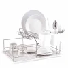 Égouttoir avec plateau et supports couverts blancs 2 niveaux