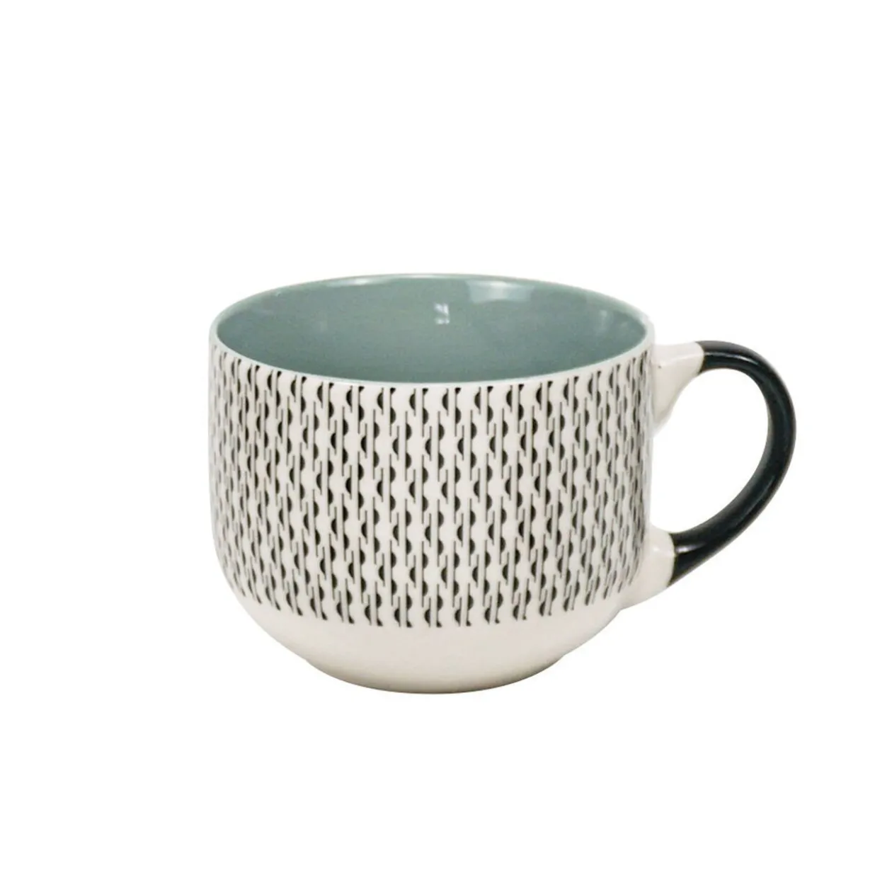 Jumbo en porcelaine motif graphique noir blanc 47 cl
